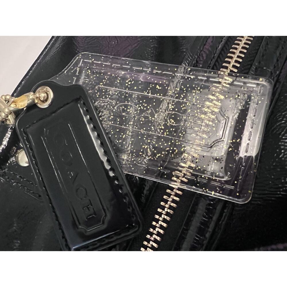 Coach Poppy Daisy Glam Patent Leather Shoulder Purse Tote Style F20004 - Picture 3 of 16